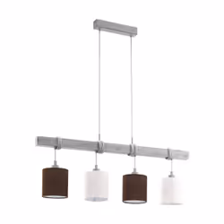 EGLO 49927, Marrone, Bianco, Marrone, Bianco, Tessuto, Acciaio, Legno, Tessuto, Rotondo, Bianco