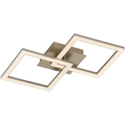 Eglo - Huerta Plafoniera led da soffitto, lampada da soggiorno, plafoniera a 2 luci, lampada da cucina in metallo argentato e plastica bianca, bianco