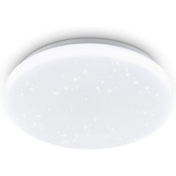 Eglo - Plafoniera Pogliola-s, diametro 26 cm, lampada da parete a effetto cristallo in acciaio e plastica bianca, lampada da soggiorno, cucina,