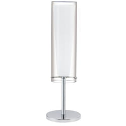 EGLO PINTO lampada da tavolo E27 Cromo, Trasparente, Bianco