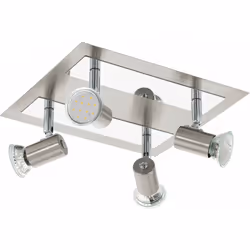 EGLO ROTTELO, Faretto d'illuminazione da superficie, GU10, 4 lampadina(e), LED, 3000 K, Metallico