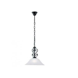 Eglo - Lampadario a Sospensione Contemporaneo Murcia Acciaio Nero Vetro 1 Luce E27