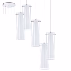 EGLO Pinto, Supporto flessibile, Cromo, Trasparente, Bianco, Trasparente, Bianco, Vetro, Acciaio, Vetro, Interno