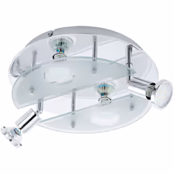 EGLO Cabo 1, GU10, 3000 K, 240 lm, IP20, Cromo, Trasparente, Bianco