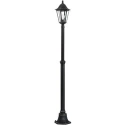 Lampione Esterno Classico Navedo Alluminio Nero Vetro Bianco 1 Luce E27