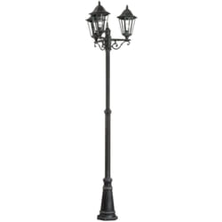 Lampione Esterno Classico Navedo Alluminio Nero 3 Luci E27