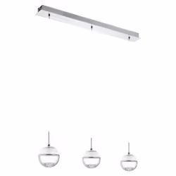 EGLO Montefio 1, Supporto flessibile, Cromo, Trasparente, Bianco, Trasparente, Bianco, Acciaio, Cristallo, Vetro, Interno