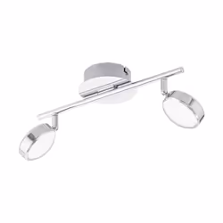 EGLO SALTO Barra da parete/plafone a 4W LED in Acciaio, cromo/plastica, satin, 2 lampadina(e), LED, 3000 K, 640 lm, IP20, Cro ...