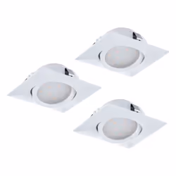 EGLO Pineda, Faretto da incasso, Lampadina/e non sostituibile/i, 6 W, 3000 K, 500 lm, Bianco