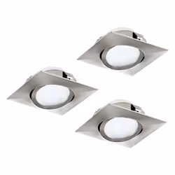 EGLO Pineda, Faretto da incasso, LED, 6 W, 3000 K, 500 lm, Nichel