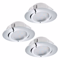 EGLO Pineda, Faretto da incasso, Lampadina/e non sostituibile/i, LED, 6 W, 3000 K, Cromo
