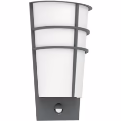 EGLO BREGANZO 1, Illuminazione da parete da esterno, Antracite, Plastica, IP44, I, Bianco