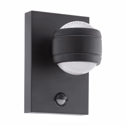 EGLO SESIMBA 1, Illuminazione da parete da esterno, Nero, Plastica, IP44, I, Trasparente