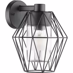 EGLO CANOVE, Illuminazione da parete da esterno, Nero, Vetro, IP44, I, Satinata