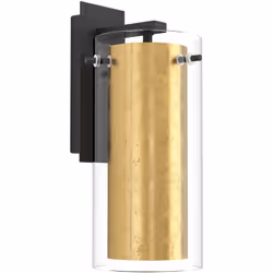 Collezione PINTO GOLD LASCIATI AVVOLGERE DALLA LUCE L'applique PINTO GOLD con struttura in metallo nero, paralume in vetro tr ...