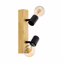 EGLO Townshend 3, Faretto d'illuminazione da superficie, E27, 2 lampadina(e), 220-240 V, Nero, Marrone
