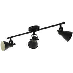 Eglo - Faretti da Soffitto 3 Luci Led Spot GU10 Lampada su Binario Nera 10W Seras