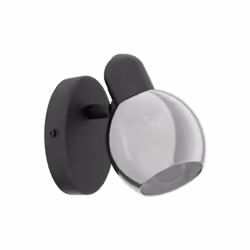 EGLO Pollica, Faretto d'illuminazione da superficie, E27, 1 lampadina(e), LED, 220-240 V, Nero, Trasparente