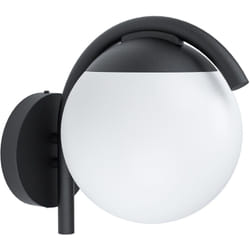 Eglo - Applique Esterno Contemporanea Prata Vecchia Metallo Nero 1 Luce E27