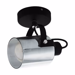 EGLO Berregas, Faretto d'illuminazione da superficie, E27, 1 lampadina(e), 220-240 V, Nero, Cromo