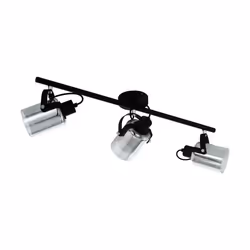 EGLO Berregas, Faretto d'illuminazione da superficie, E27, 3 lampadina(e), 220-240 V, Nero, Trasparente