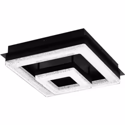 Collezione FRADELO GIOCHI DI LUCE La plafoniera LED FRADELO 1 è composta da un corpo nero quadrato in metallo e da due elemen ...