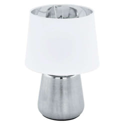 EGLO Manalba 1 lampada da tavolo E14 40 W Argento, Bianco