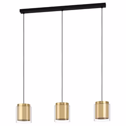 EGLO Lagunitas, Nero, Ottone, Oro, Oro, Trasparente, Vetro, Acciaio, Nero, Interno, IP20