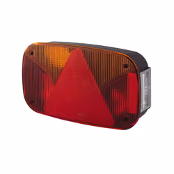 Luce posteriore; HELLA; Sx rosso/giallo nero con lampadine, per rimorchio; E95447
