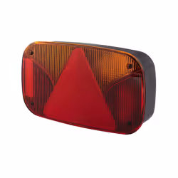 Luce posteriore; HELLA; Dx rosso/giallo nero con lampadine, per rimorchio; E95447