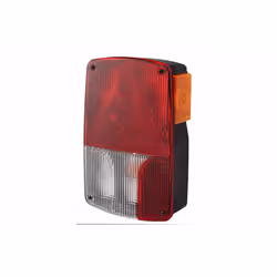 Luce posteriore; HELLA; Dx bianco/rosso nero con lampadine, per rimorchio, con spina /cappuccio; E410162, V9903721