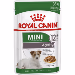 Royal Canin Mini Ageing 12+ Descrizione: Royal Canin Cane Adult Ageing + 12 Mini in salsa da 85 gr in busta Royal Canin Mini ...