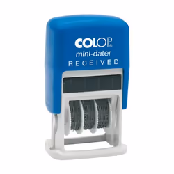 Colop Datumstempel mit Text Mini-Dater, Tradizionale, Timbro data, Plastica, 12 x 25 mm, Blu, Plastica
