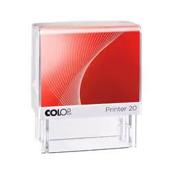 Colop Printer 20/L, Autoinchiostrante, Timbro testo/data, 14 x 38 mm, Rosso, Bianco, Plastica, Rosso