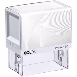 Colop Printer 60, Autoinchiostrante, Plastica, 37 x 76 mm, Trasparente, Bianco, 1 pz