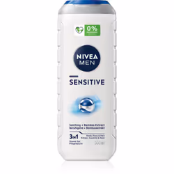 Il gel doccia Nivea Sensitive For Men promette una sensazione di sollievo immediato e una sferzata di nuova energia a lunga d ...