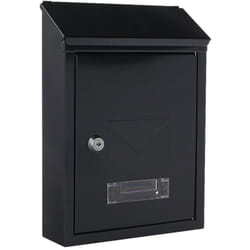 Rottner - HomeDesign cassetta postale HomeDesignMailbox HDM-2100-Antracite, in acciaio, 2 feritoie, targhetta portanome integrata nella finestra di