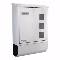 Rottner T06194, Cassetta postale a parete, Acciaio inox, Argento, 2 Chiavi, 300 mm, 100 mm