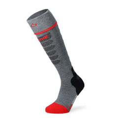 Lenz Heat Sock 5.1 Toe Cap Slim Calze riscaldate, nero-grigio-rosso, dimensione 31 - 34 per uomo