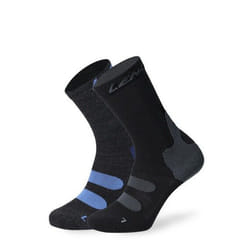 Lenz Outdoor 1.0 Calzini - Confezione da 2, nero-grigio-blu, dimensione 42 - 44 per uomo
