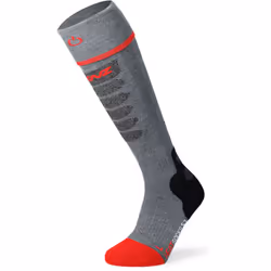 Lenz Heat Sock 5.1 Toe Cap Slim Calze riscaldate, nero-grigio-rosso, dimensione 39 - 41 per uomo