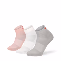 Lenz Performance Quarter Tech Calzini, grigio-bianco-rosa, dimensione 39 - 42 per uomo