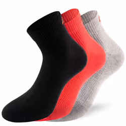 Lenz Performance Quarter Tech Calzini, nero-bianco-rosso, dimensione 43 - 46 per uomo