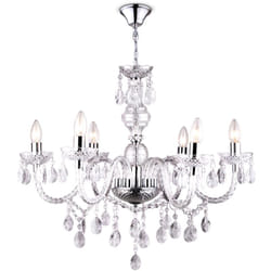 Lampadario a soffitto Lampada a sospensione Pendolo in cristallo Lustri Trasparente Illuminazione soggiorno Globo 63116-6