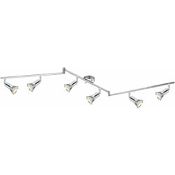 Faretto da soffitto a LED orientabile lampada da soffitto per soggiorno lampada faretto cromato striscia di faretti 6 fiamme, metallo, 6x 3W 6x 250lm