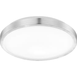 Globo - Plafoniera plafoniera lampada da soggiorno lampada da camera da letto lampada da cucina, metallo bianco opalino colore acciaio, led 12W 650Lm