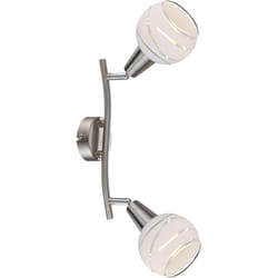 Faretti Led Metallo Nichel Satinato, 2 x Led E14