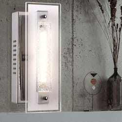 Globo - Lampada da parete lampada da parete faretto camera da letto lampada led in vetro commutabile, vetro cromato trasparente, 1x led 4W 320Lm