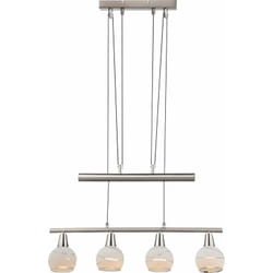 Lampada a sospensione a soffitto a led spot in vetro soggiorno timone luce regolabile in altezza Globo 54341-4Z