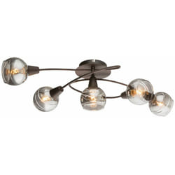 Plafoniera led faretto sfere di vetro lampada bronzo fumo illuminazione cameretta Globo 54347-5